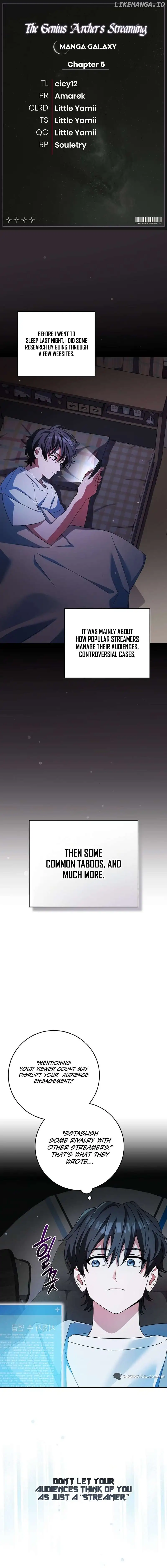 Genius Archer’s Streaming Chapter 5 page 1