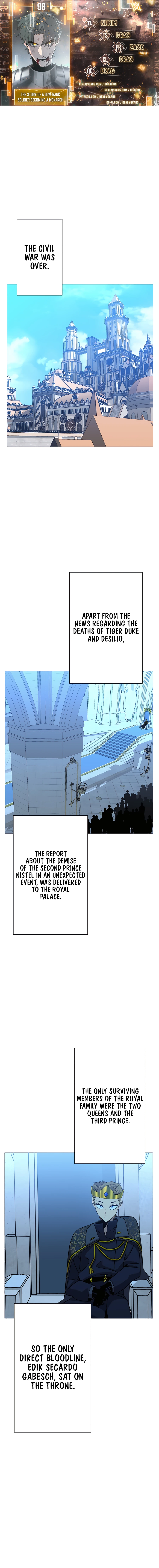 The Story of a Low-Rank Soldier Becoming a Monarch Chapter 98 page 1